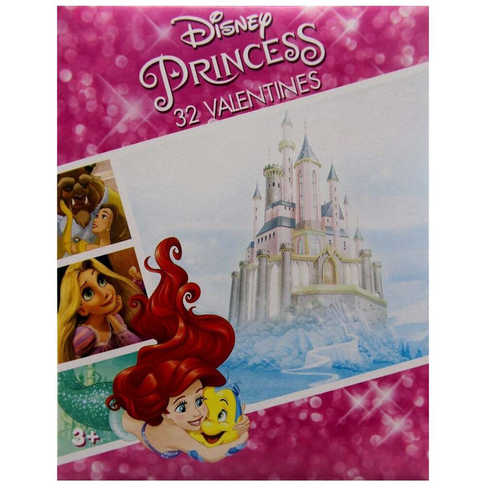 2 Pack Disney Princess • Snow White • Jasmine • Ariel •32 Valentines Cards • NIB